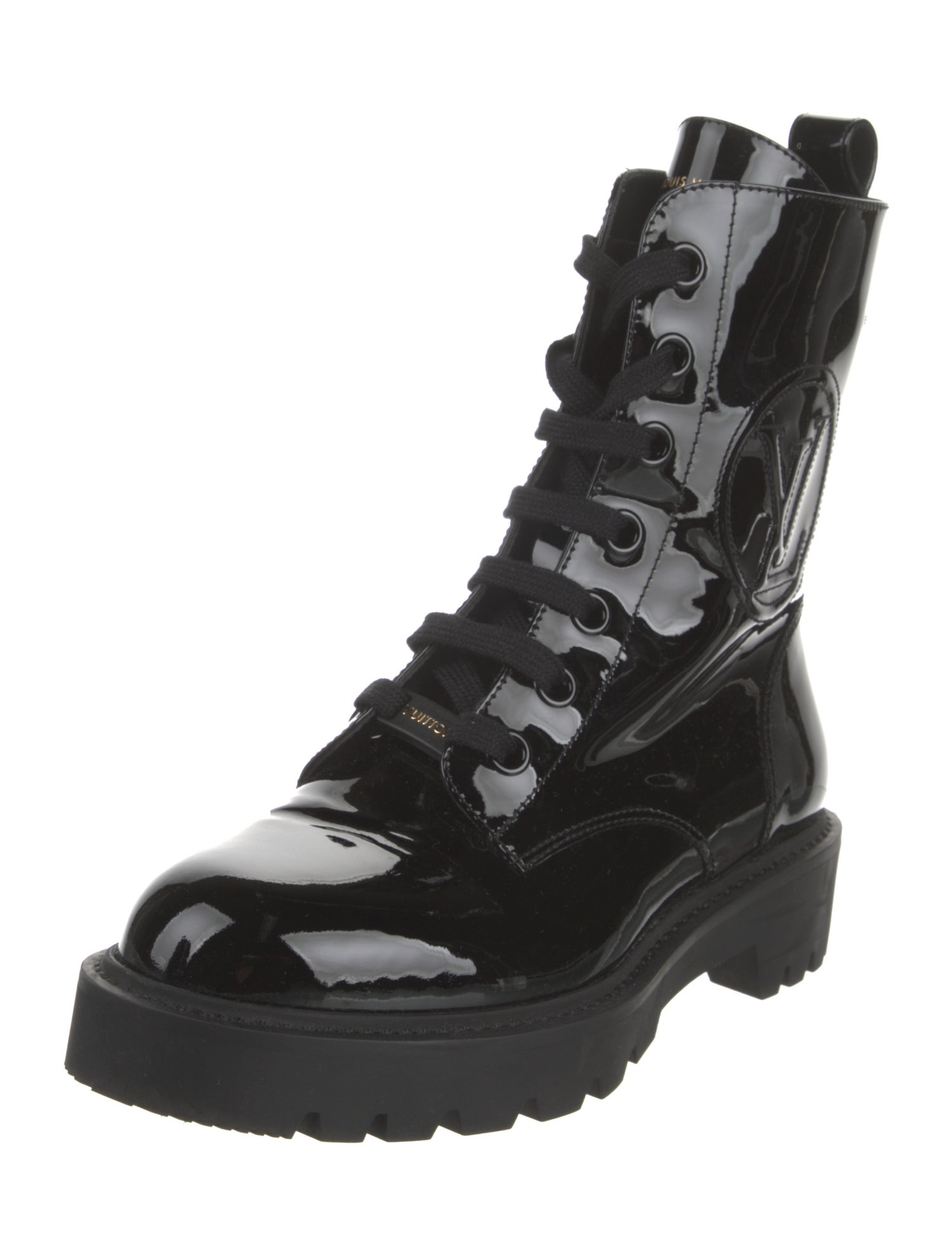Louis Vuitton Patent Leather Combat Boots
