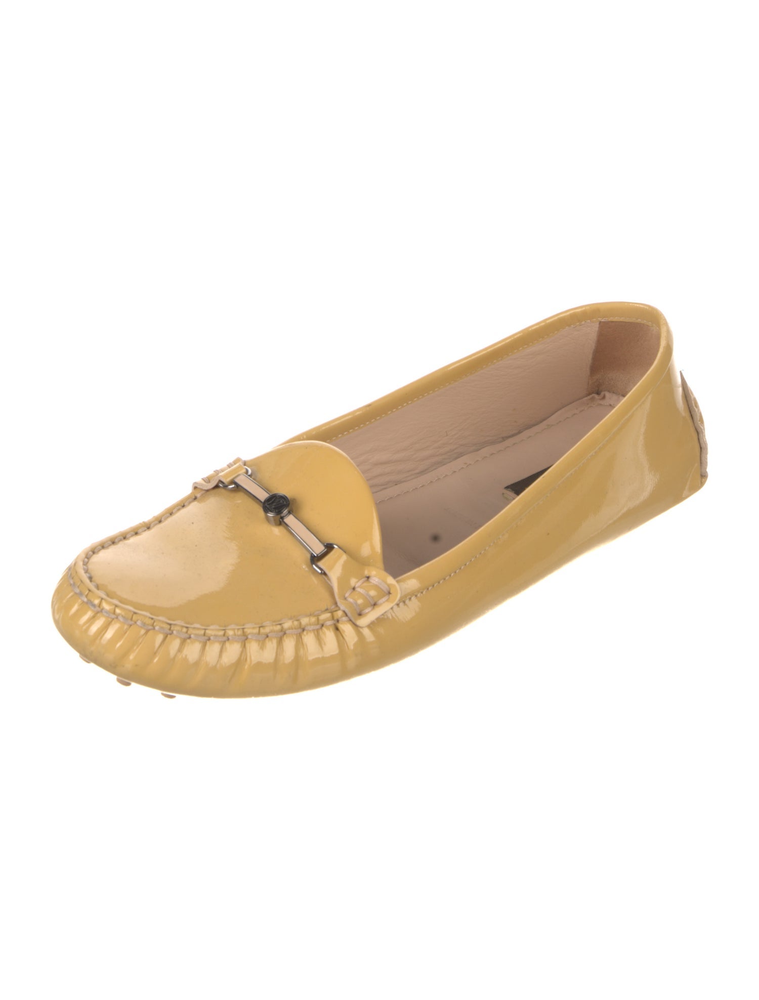 Louis Vuitton Patent Leather Whipstitch Trim Loafers