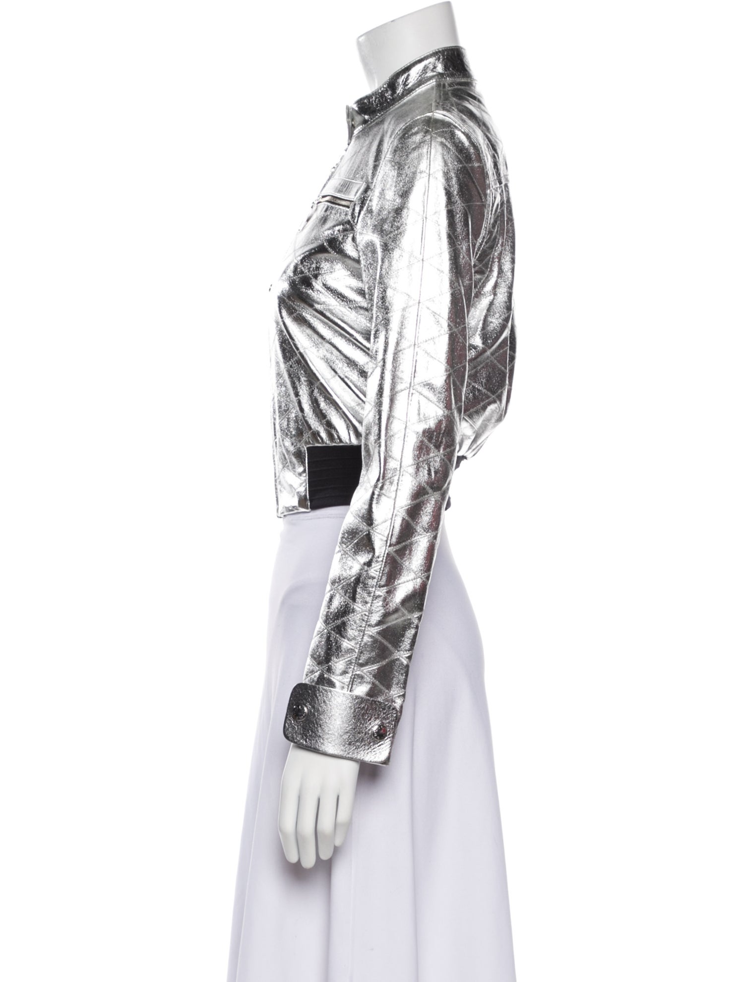 Louis Vuitton Leather Printed Evening Jacket