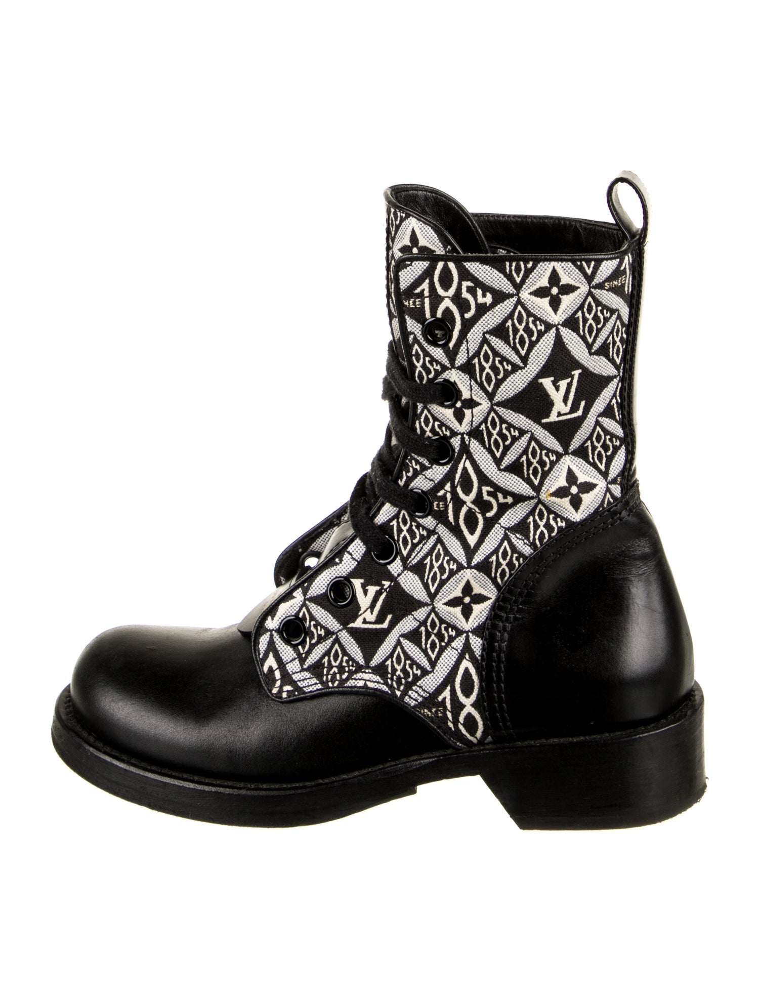 Louis Vuitton LV Monogram Leather Combat Boots