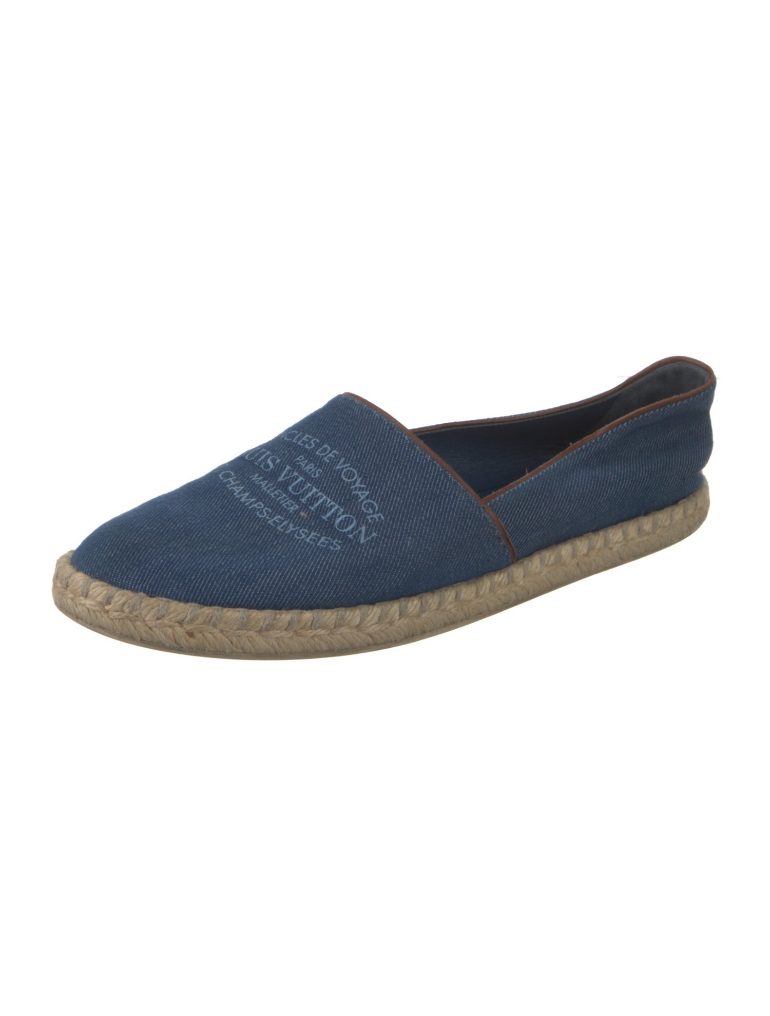 Louis Vuitton Denim Leather Trim Embellishment Espadrilles
