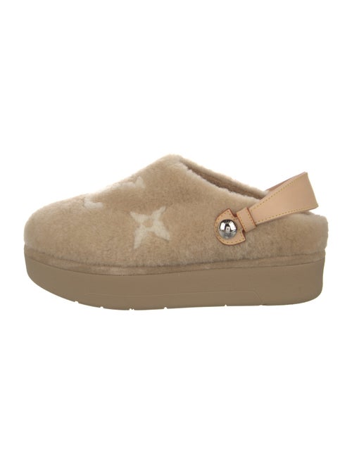 Louis Vuitton Shearling Slingback Flats