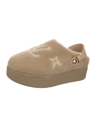 Louis Vuitton Shearling Slingback Flats