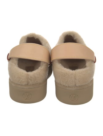 Louis Vuitton Shearling Slingback Flats