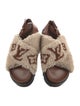 Louis Vuitton Shearling Graphic Print Slingback Sandals