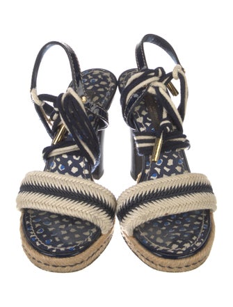 Louis Vuitton Jute Colorblock Pattern Espadrilles