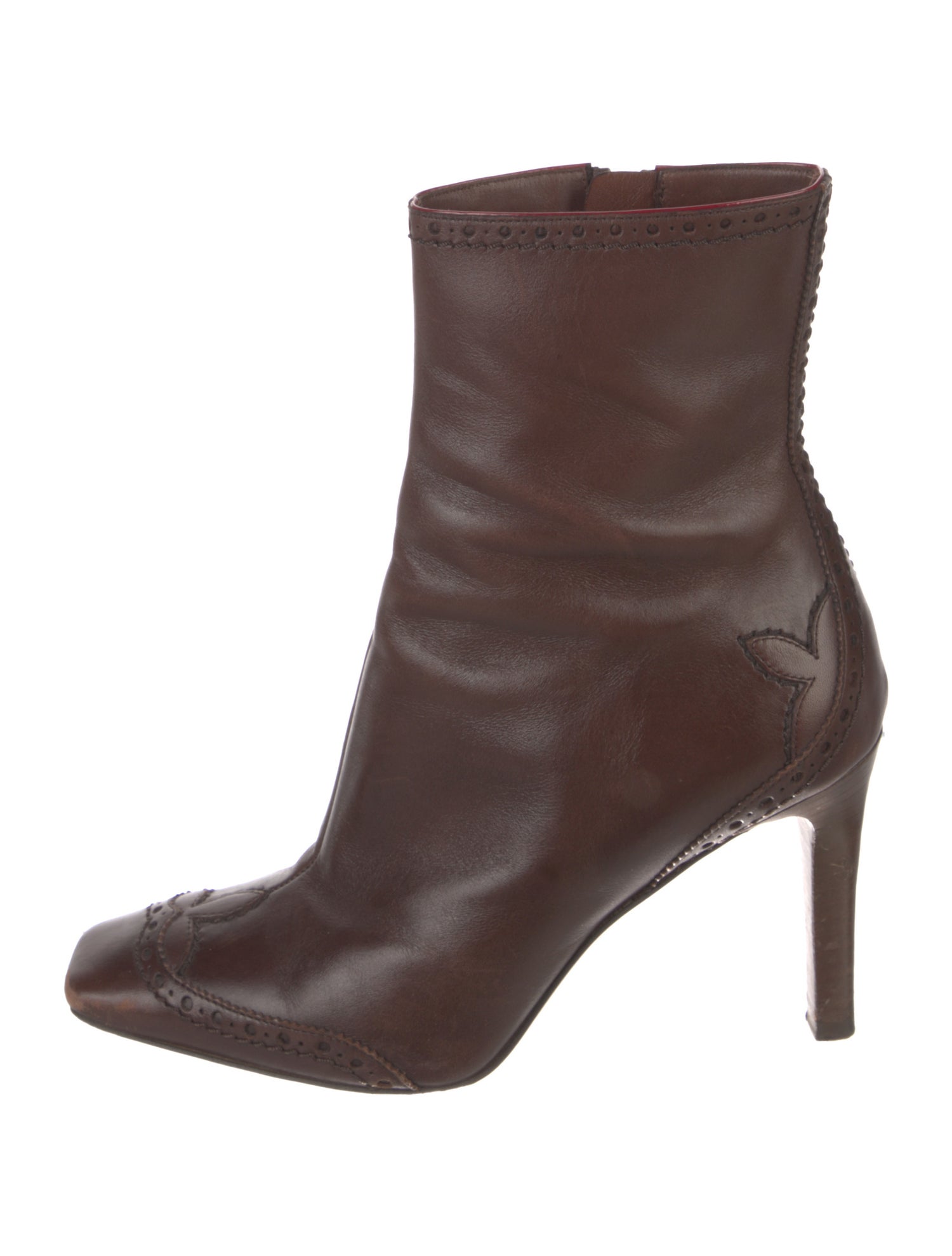 Louis Vuitton Leather Lasercut Accents Boots