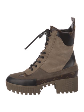 Louis Vuitton LV Monogram Suede Combat Boots