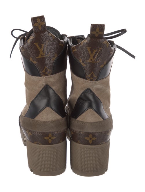 Louis Vuitton LV Monogram Suede Combat Boots