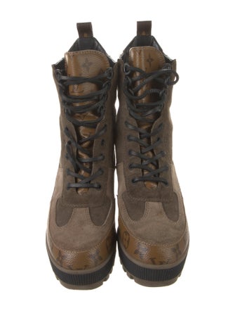 Louis Vuitton LV Monogram Suede Combat Boots