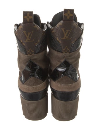 Louis Vuitton LV Monogram Suede Combat Boots