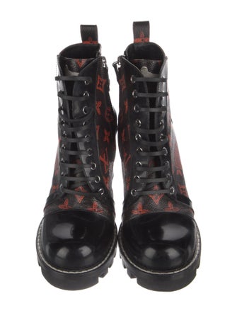 Louis Vuitton Catogram Print Printed Lace-Up Boots
