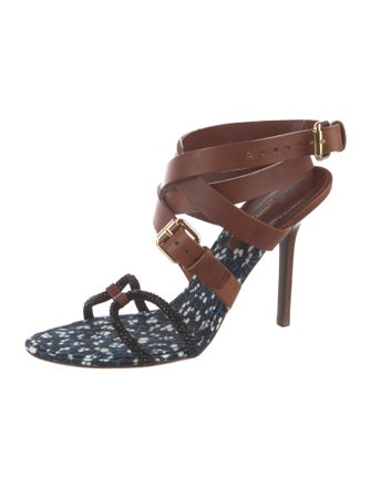 Louis Vuitton Leather Colorblock Pattern Sandals