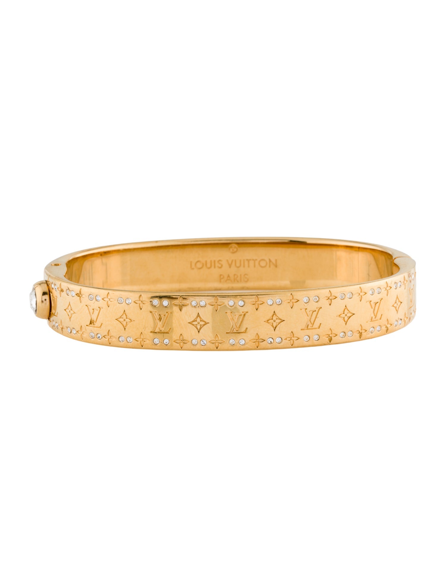Louis Vuitton Nanogram Strass Cuff Bangle Bracelet
