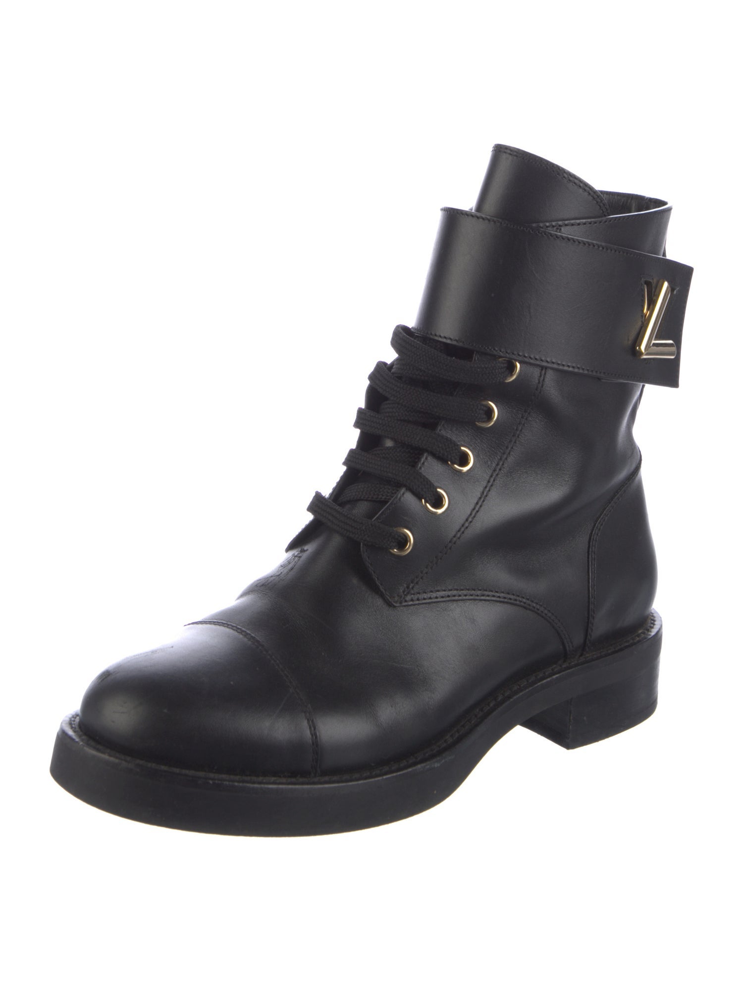 Louis Vuitton LV Monogram Leather Combat Boots