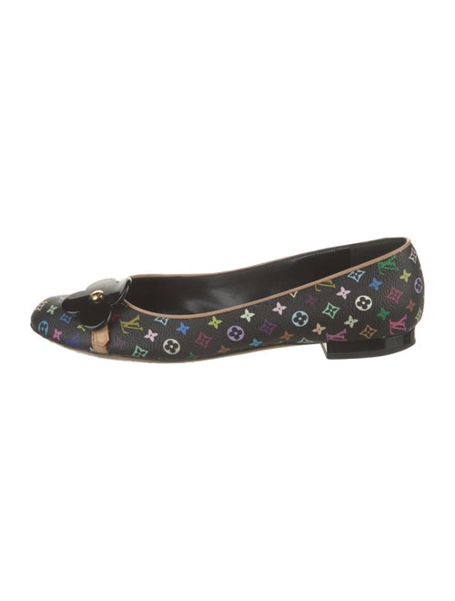 Louis Vuitton LV Monogram Leather Trim Embellishment Flats