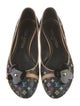 Louis Vuitton LV Monogram Leather Trim Embellishment Flats