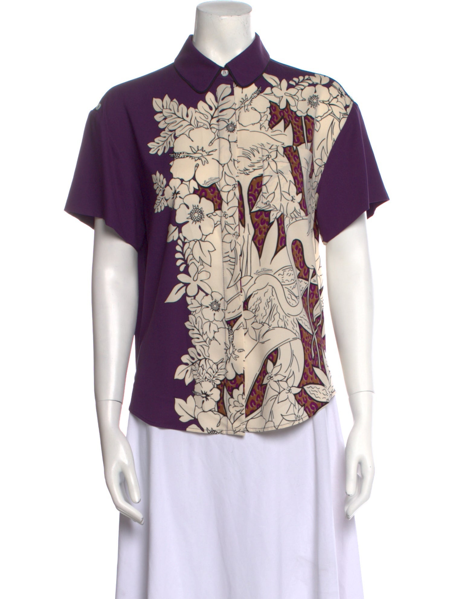 Louis Vuitton 2013 Silk Button-Up Top