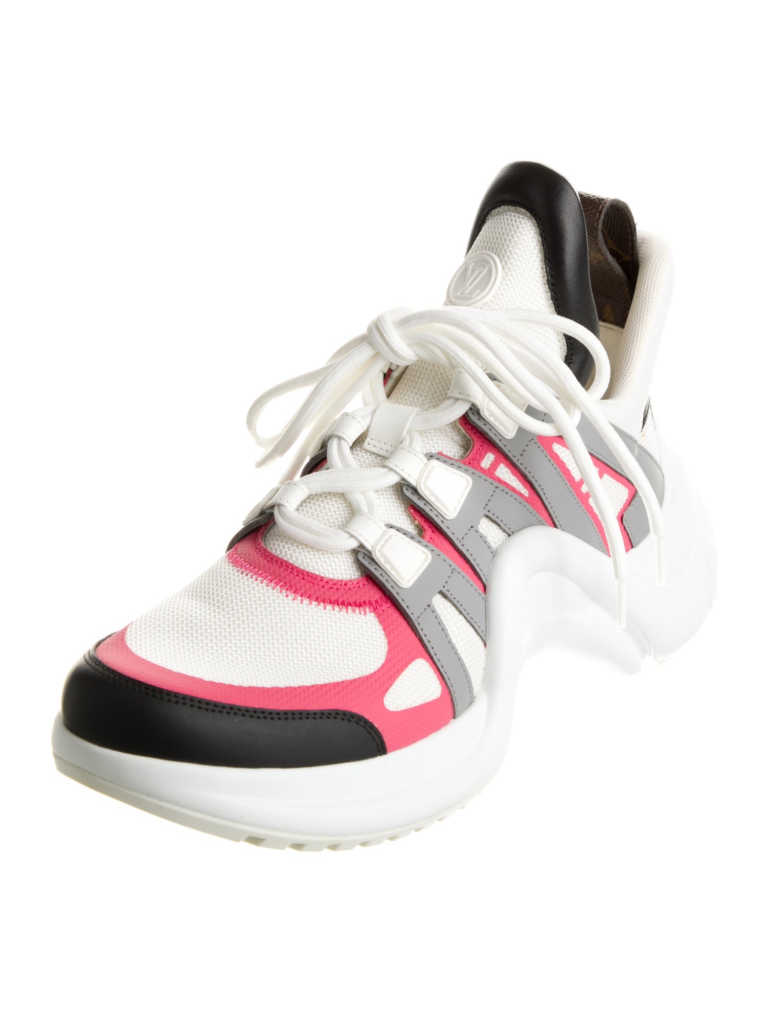 Louis Vuitton Leather Colorblock Pattern Chunky Sneakers