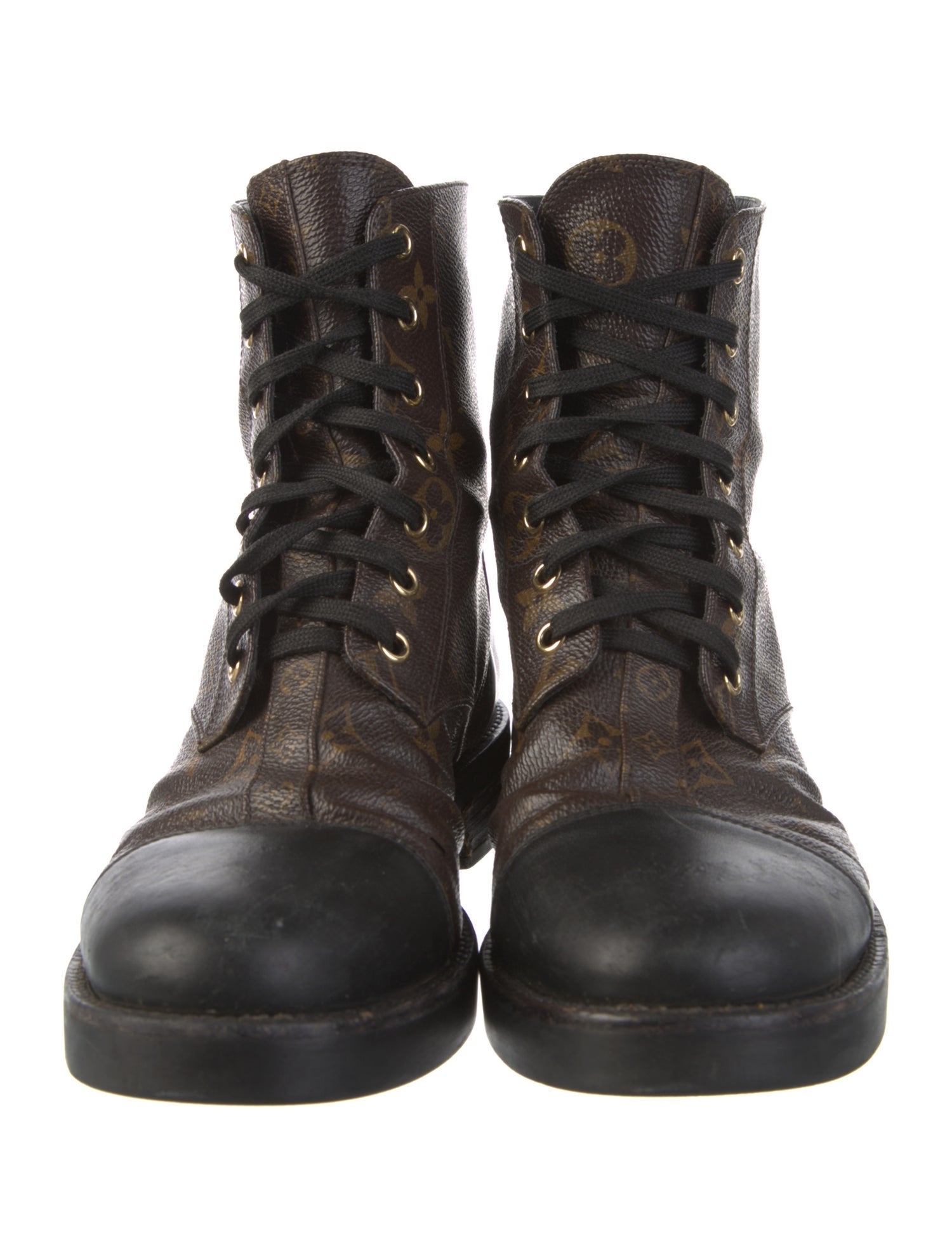 Louis Vuitton Monogram Pattern Combat Boots
