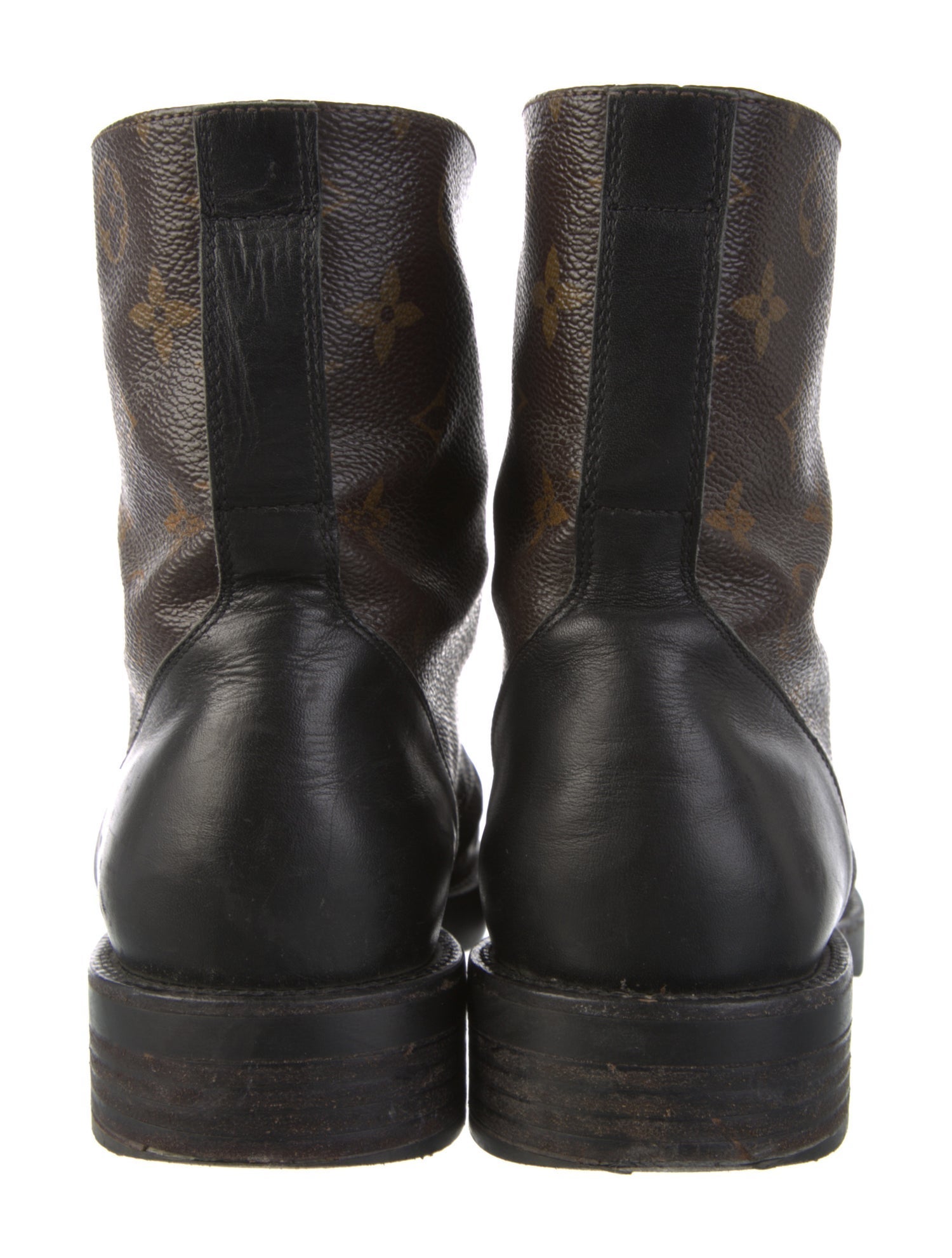 Louis Vuitton Monogram Pattern Combat Boots