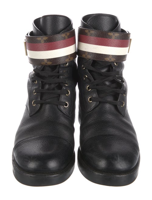Louis Vuitton LV Monogram Leather Combat Boots