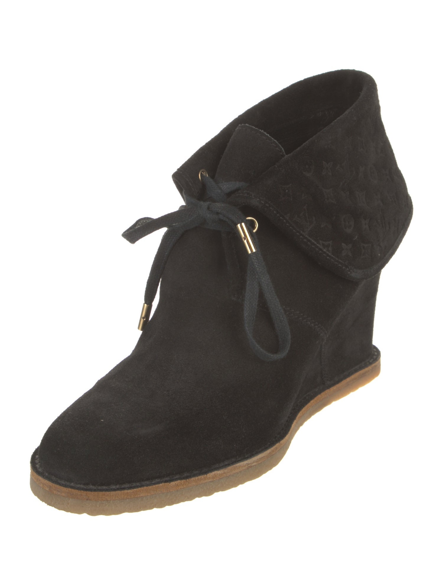 Louis Vuitton Suede Wedge Sneakers