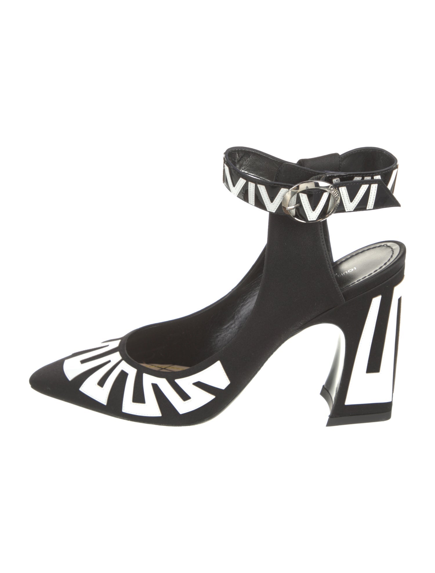 Louis Vuitton Satin Printed Slingback Pumps