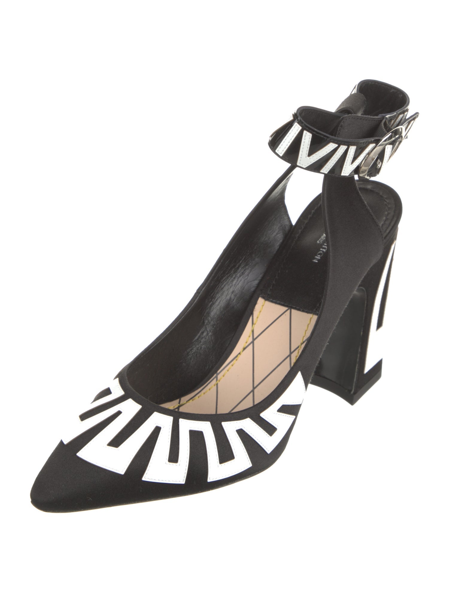 Louis Vuitton Satin Printed Slingback Pumps