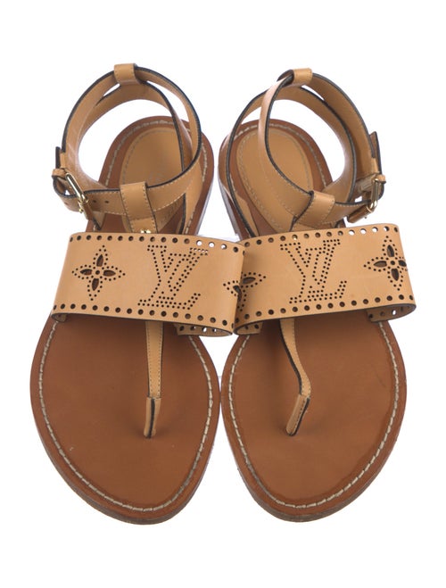 Louis Vuitton Leather Printed Gladiator Sandals