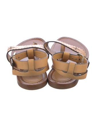 Louis Vuitton Leather Printed Gladiator Sandals