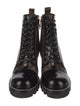Louis Vuitton LV Monogram Leather Trim Embellishment Combat Boots
