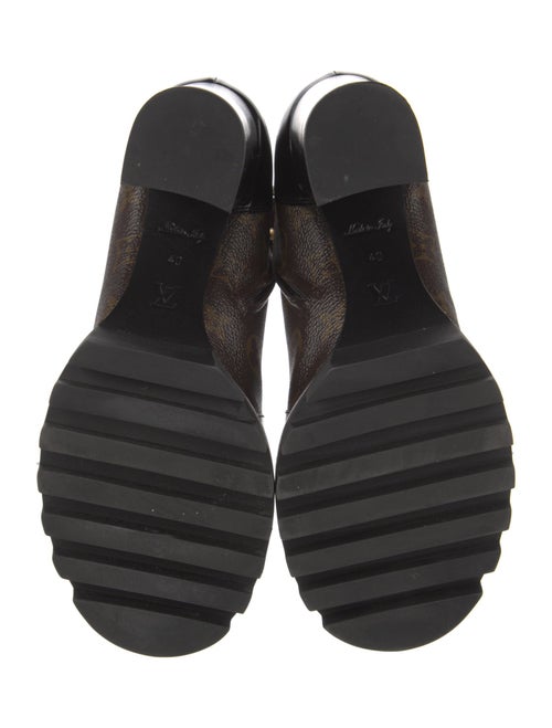 Louis Vuitton LV Monogram Leather Trim Embellishment Combat Boots