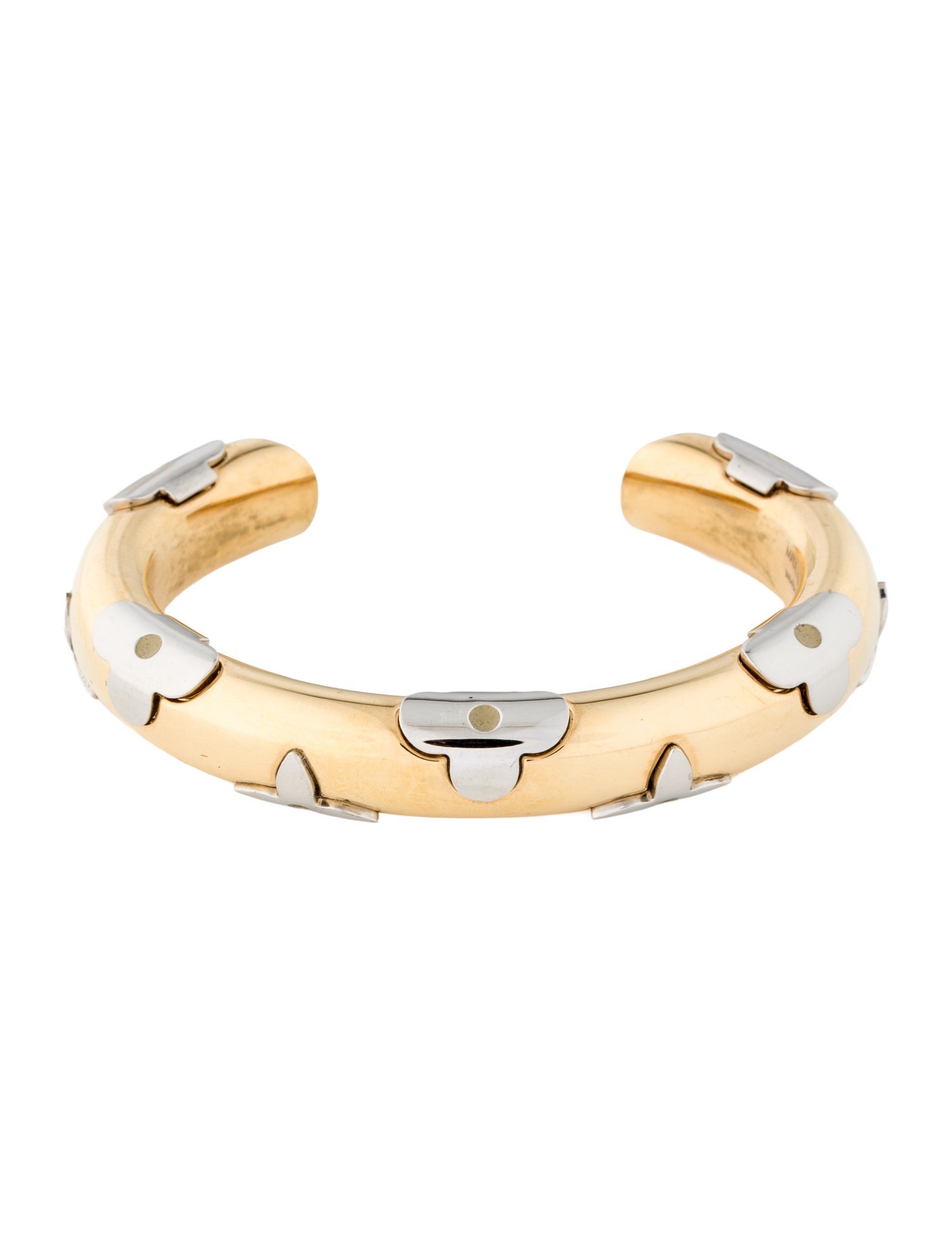 Celine Triomphe Asymmetric Cuff Bracelet - Rhodium-Plated