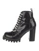 Louis Vuitton Patent Leather Whipstitch Trim Combat Boots