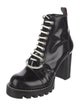 Louis Vuitton Patent Leather Whipstitch Trim Combat Boots