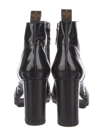 Louis Vuitton Patent Leather Whipstitch Trim Combat Boots