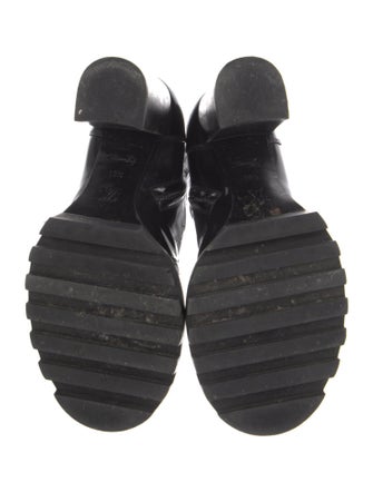 Louis Vuitton Patent Leather Whipstitch Trim Combat Boots