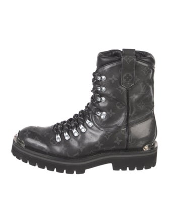 Louis Vuitton LV Monogram Patent Leather Combat Boots