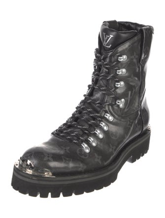 Louis Vuitton LV Monogram Patent Leather Combat Boots
