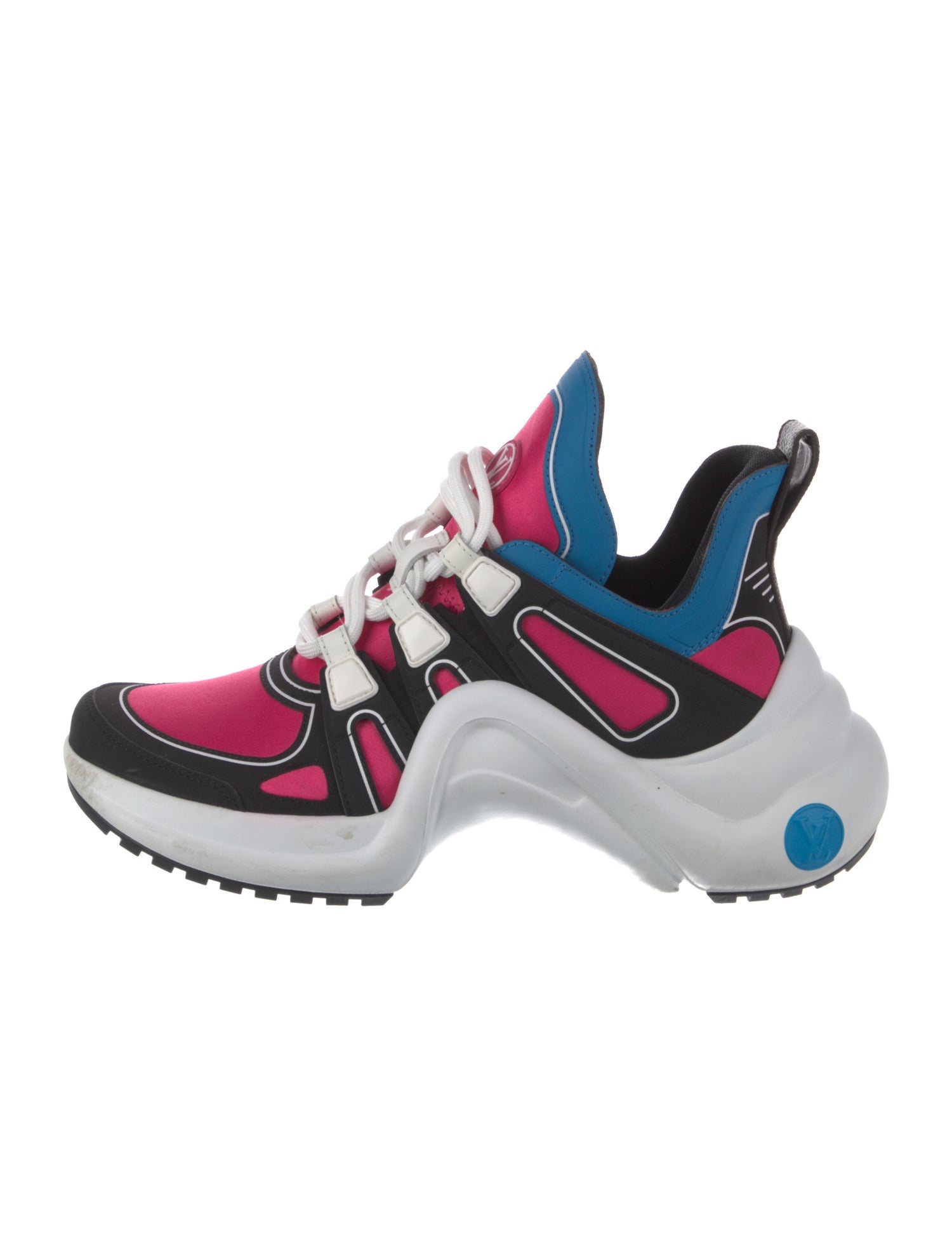 Louis Vuitton Colorblock Pattern Wedge Sneakers