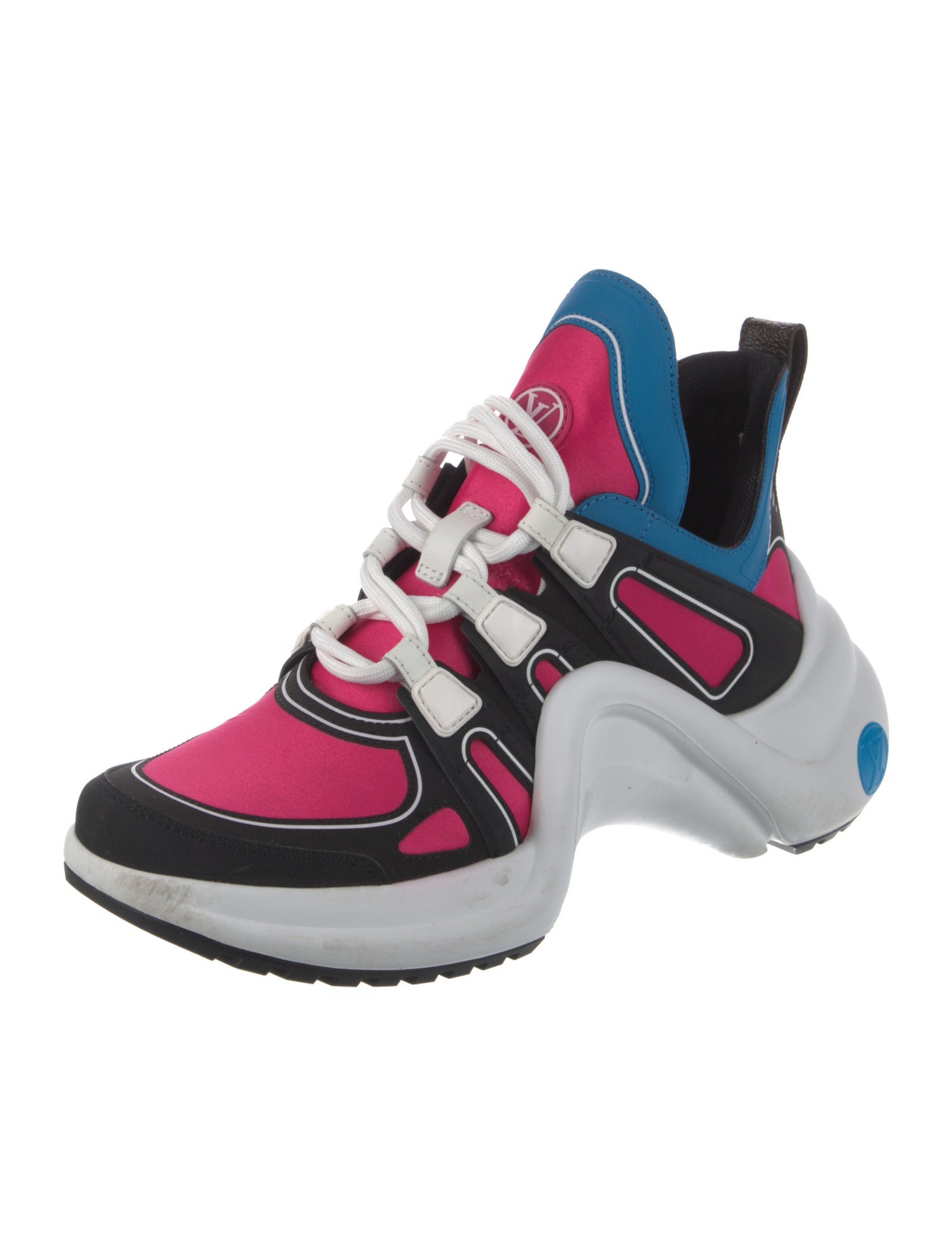Louis Vuitton Colorblock Pattern Wedge Sneakers