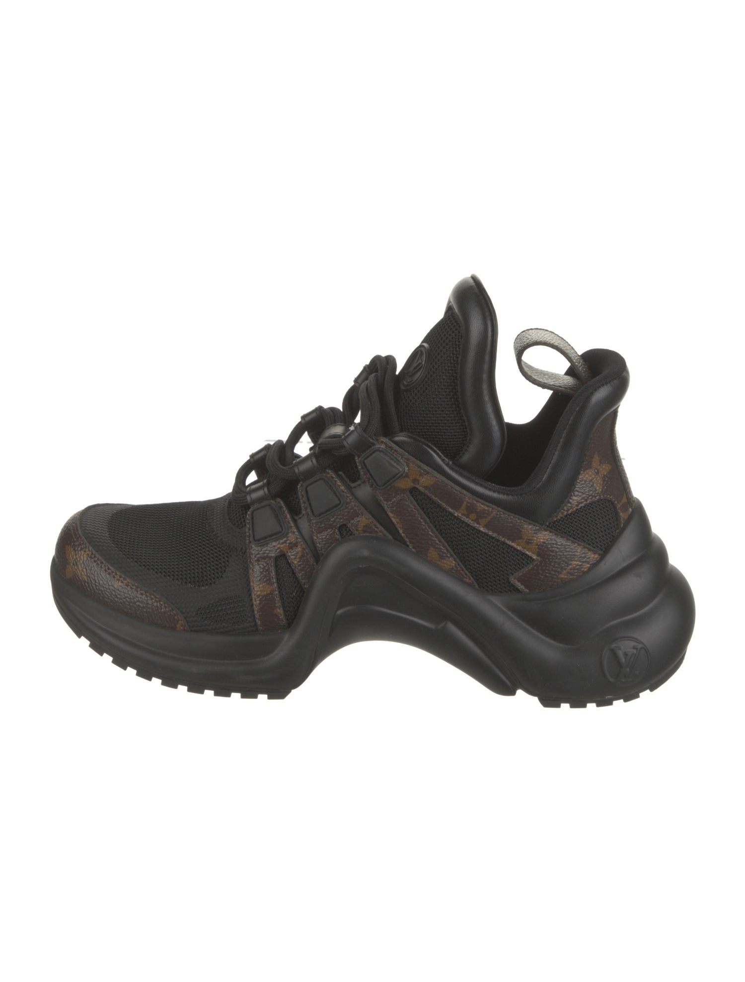 Louis Vuitton LV Monogram Leather Trim Embellishment Chunky Sneakers