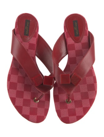 Louis Vuitton Leather Printed Slides