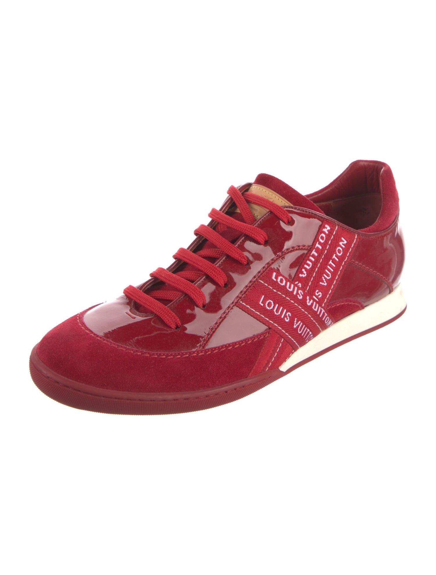 Louis Vuitton Patent Leather Colorblock Pattern Sneakers