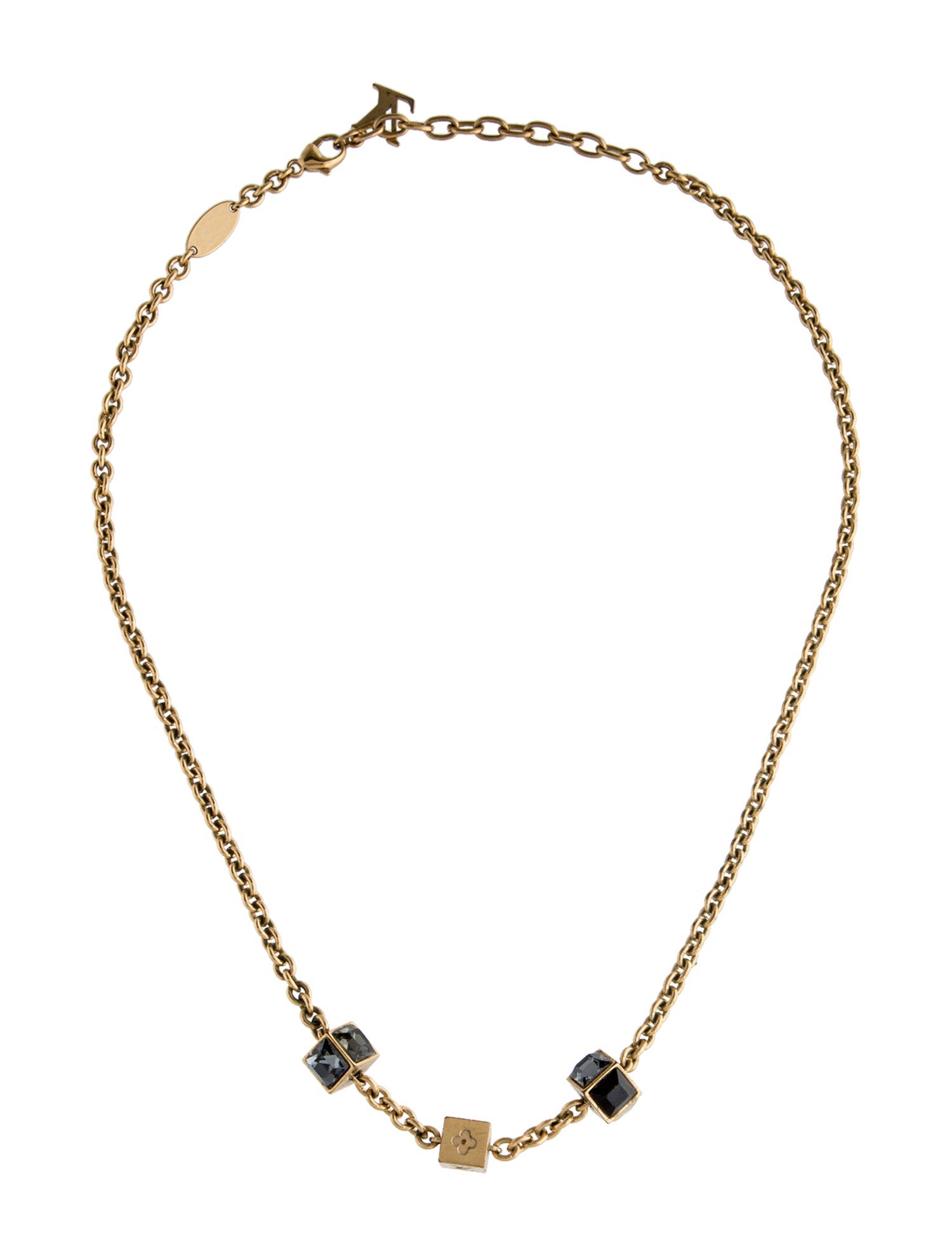 Louis Vuitton Crystal Gamble Cube Necklace