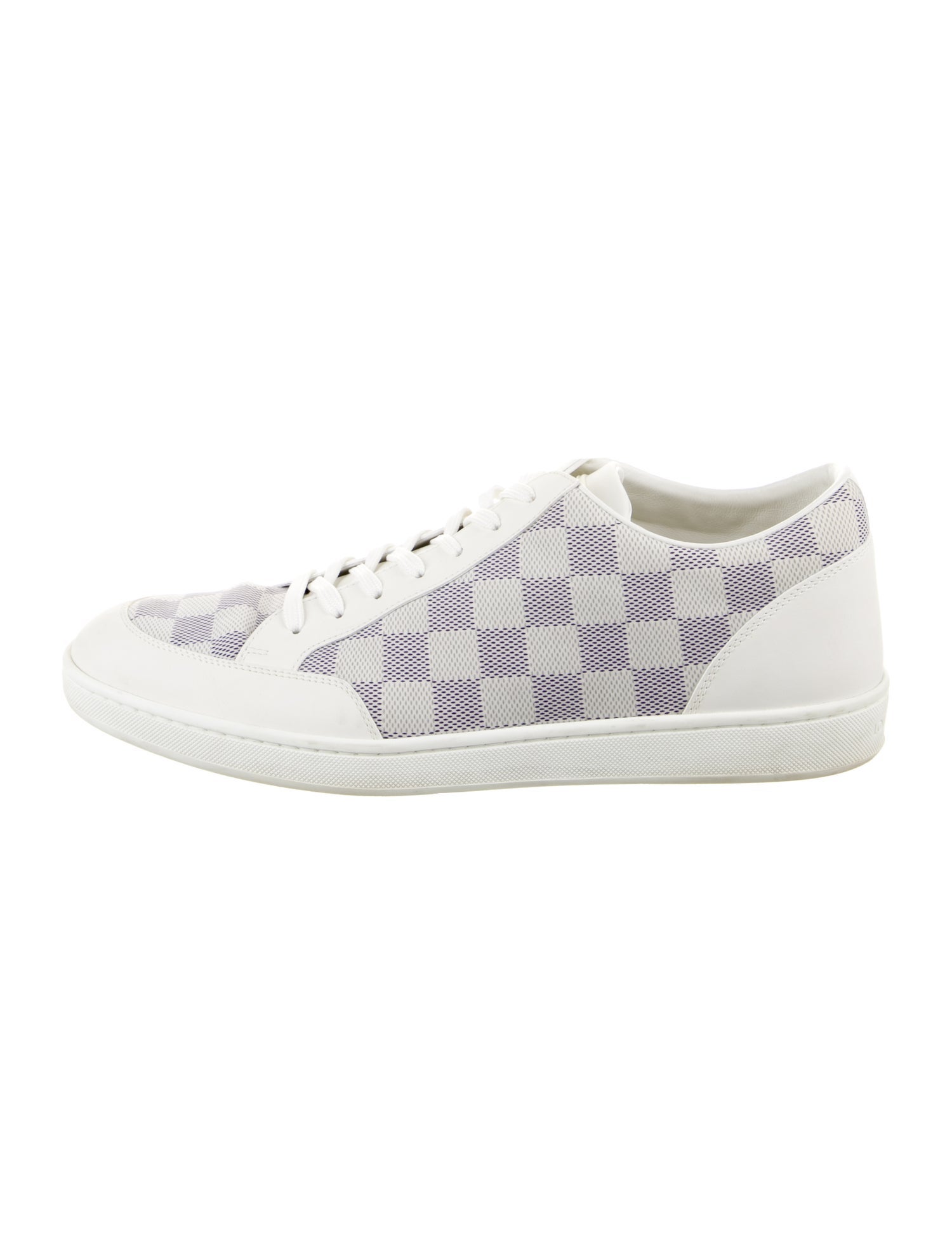 Louis Vuitton Damier Azur Pattern Leather Trim Embellishment Sneakers