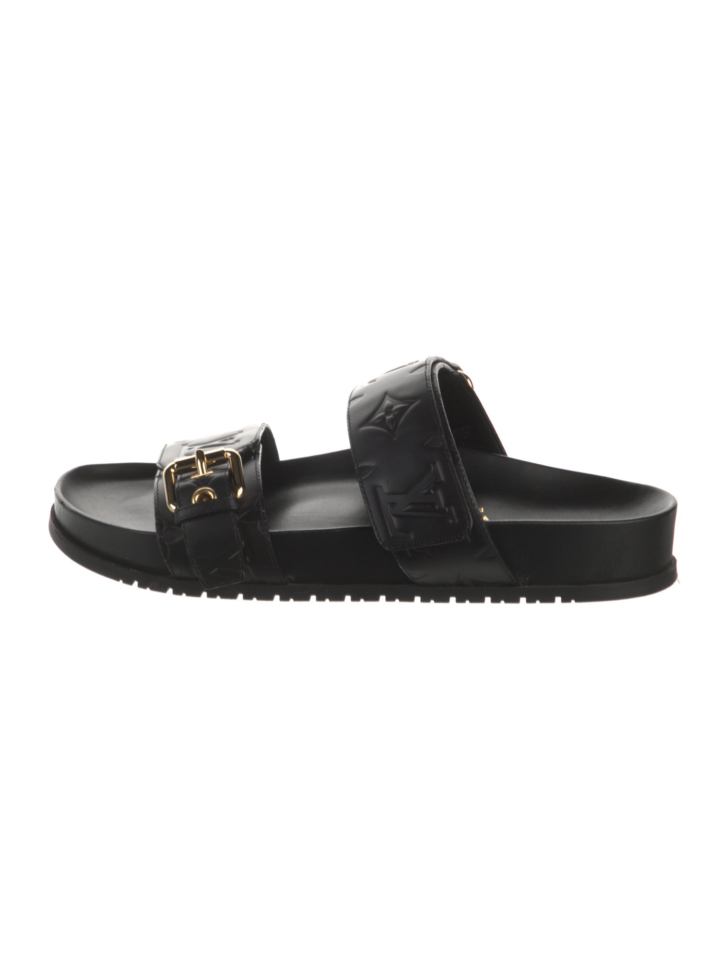 Louis Vuitton LV Monogram Leather Slides