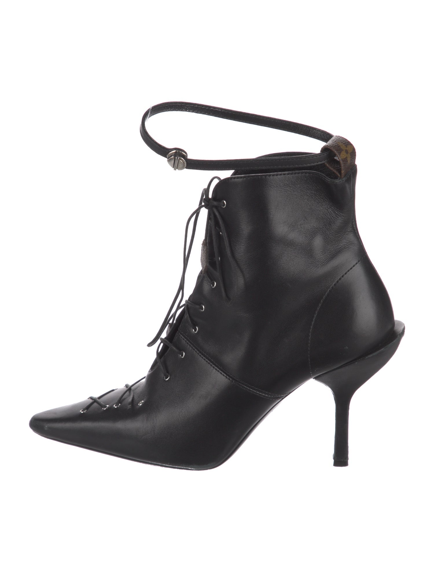 Louis Vuitton LV Monogram Leather Lace-Up Boots
