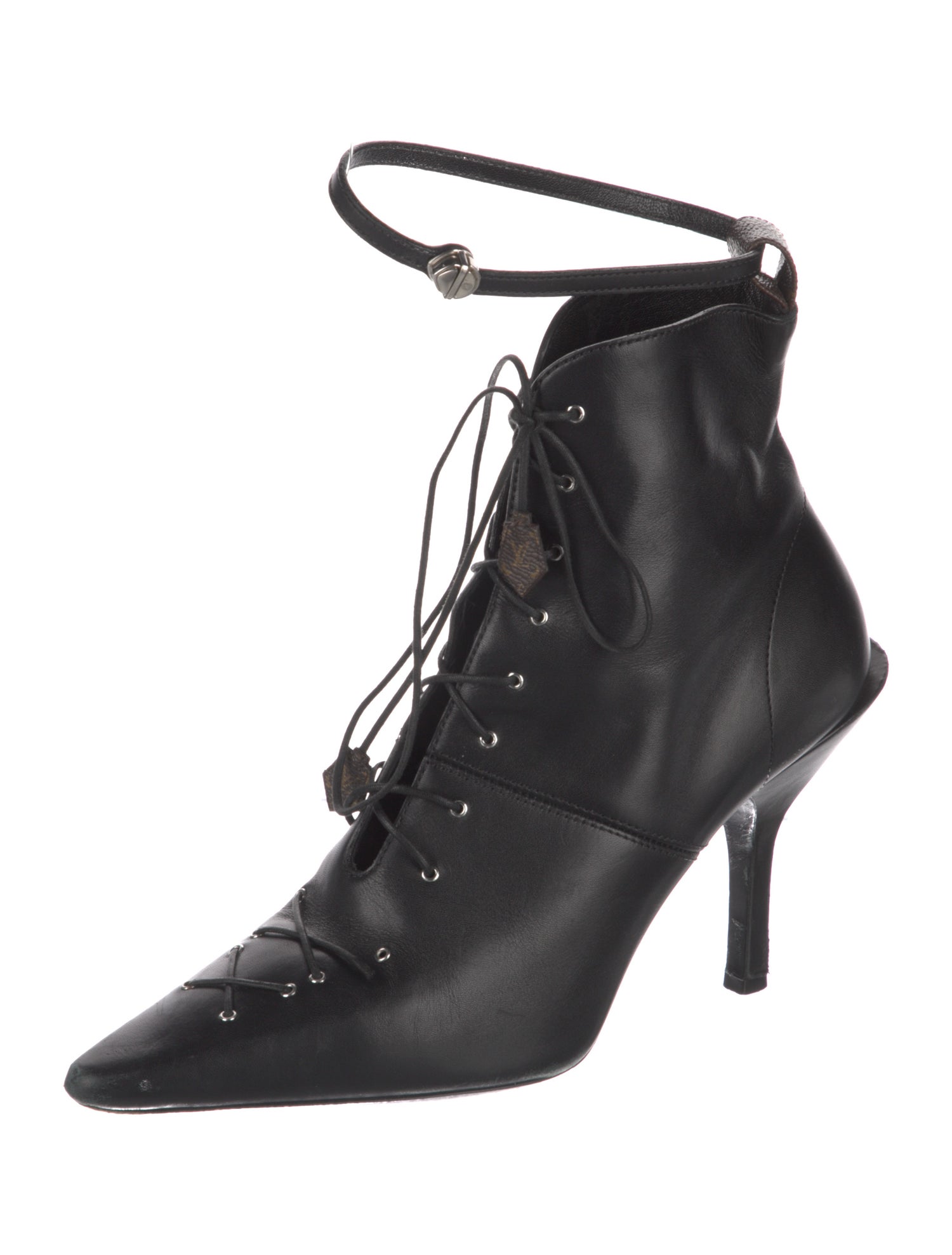 Louis Vuitton LV Monogram Leather Lace-Up Boots